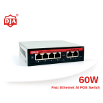MINI Ai POE Switch 6 Port (4 POE + 2 Uplink) 10/100M ยี่ห้อ DJA รุ่น X1006B