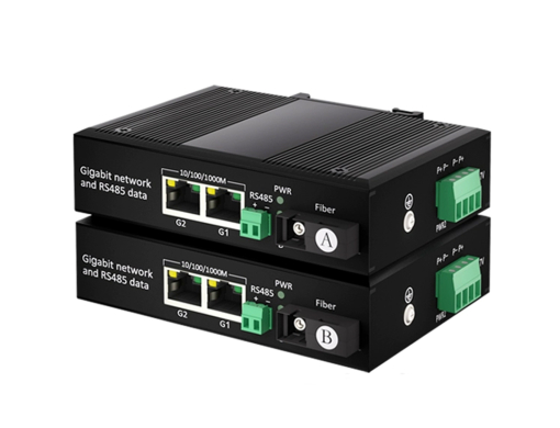 อุปกรณ์แปลง RS485 เป็นไฟเบอร์ รองรับการเชื่อมต่อสองทิศทาง 1 ช่อง พร้อมพอร์ต Gigabit Ethernet 2 ช่อง