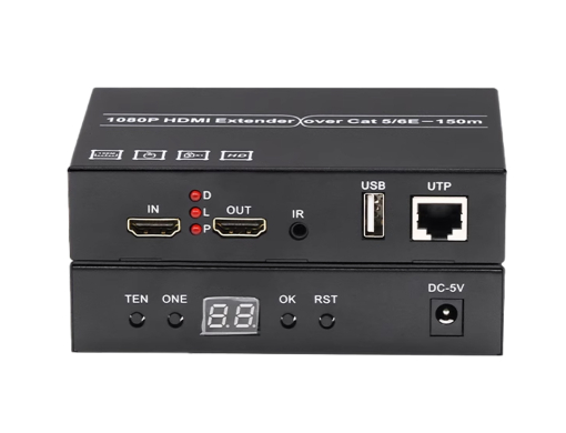 HDMI USB Network Extender 1080P แบบปรับช่อง รับ-ส่ง ได้ (มีพอร์ต HDMI Local Loop Out ที่ตัวส่ง)