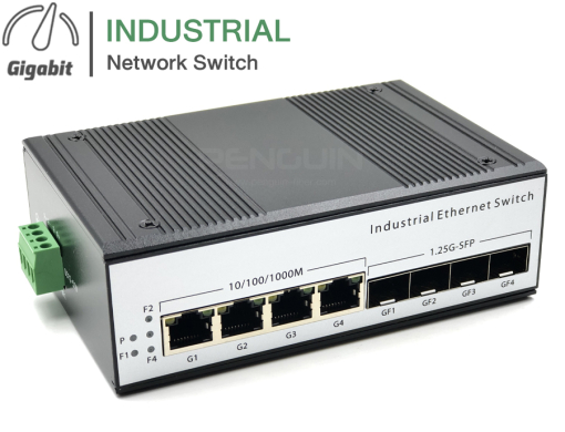 สวิตช์อุตสาหกรรม 4GE + 4SFP รุ่น ET-4GF4GE-SFP สำหรับ LAN และสายไฟเบอร์ออฟติก