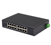 Gigabit 16 Port Industrial PoE Switch ยึดรางปีกนก DIN-35mm