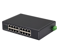 Gigabit 16 Port Industrial PoE Switch ยึดรางปีกนก DIN-35mm