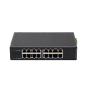 Gigabit 16 Port Industrial PoE Switch ยึดรางปีกนก DIN-35mm