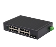 Industrial Gigabit PoE Switch 16 Port + 2 SFP | DIN-Rail