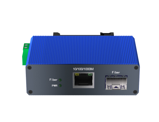 Mini Gigabit Industrial Media Converter 1 SFP 1 LAN DC 9-57V (DIN Rail)