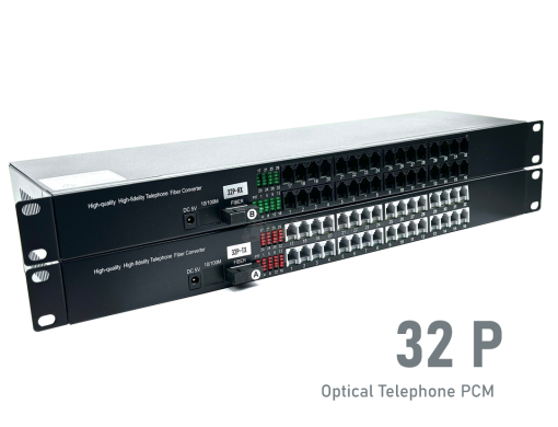 ตัวแปลงสัญญาณโทรศัพท์ Telephone Optical PCM 32 Channel (Rack Mount) รองรับการส่งสัญญาณผ่านไฟเบอร์ออปติกแบบ Single-mode สูงสุด 20 กิโลเมตร
