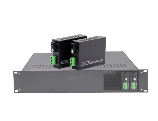 RS485 Fiber Optic Converter SC Single-mode WDM 20km Rack Mount Compatible