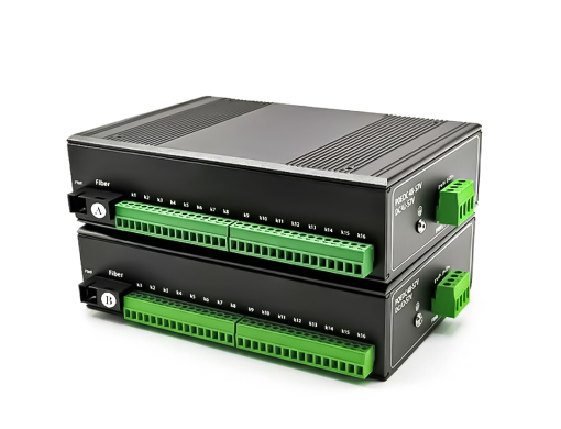 Industrial Dry Contact Fiber Converter 16 ช่อง แบบทางเดียว SC Single Mode 20KM DC12-57V
