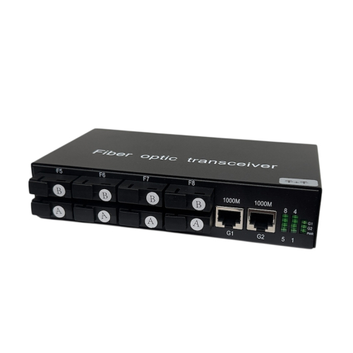 Gigabit Fiber Converter 8 Port + 2 LAN | Built-in 4A+4B | SC Single ...