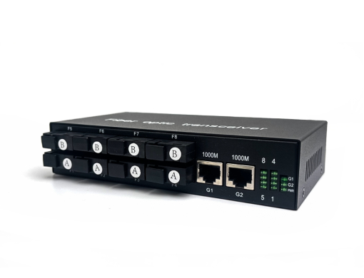 Gigabit Fiber Switch 8 Port 4A+4B SC Single-Mode WDM 3km พร้อม 2 GE