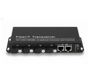 Gigabit Fiber Switch 4 Port SC (B Side) + 2 LAN | 10/100/1000 Mbps | 3km | TX1550 / RX1310