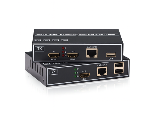HDMI Extender 150m ผ่านสาย LAN พร้อม USB KVM และ Loop Out
