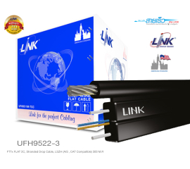 สายไฟเบอร์ออฟติก LINK UFH9522-3 Drop Wire 2 Core (FLAT) กล่อง 300 เมตร