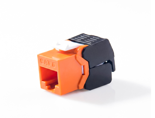 CAT6 UTP RJ45 Tool-Free Keystone Jack สีส้ม เต้ารับสายแลนตัวเมีย ไม่ต้องใช้เครื่องมือกด