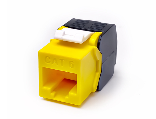 CAT6 RJ45 Tool-Free Keystone Jack สีเหลือง เต้ารับสายแลน RJ45 CAT6 UTP แบบ Tool-Free สีเหลือง