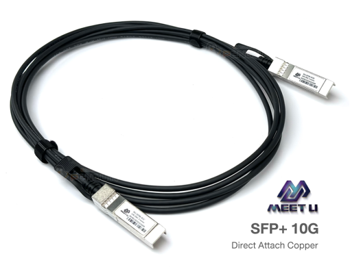 สาย Direct Attach Copper (DAC) 10G (SFP+) ยี่ห้อ MEET U รุ่น MU-SP96-M3D ความยาว 3 เมตร รองรับการเชื่อมต่อเครือข่ายความเร็วสูง 10Gbps