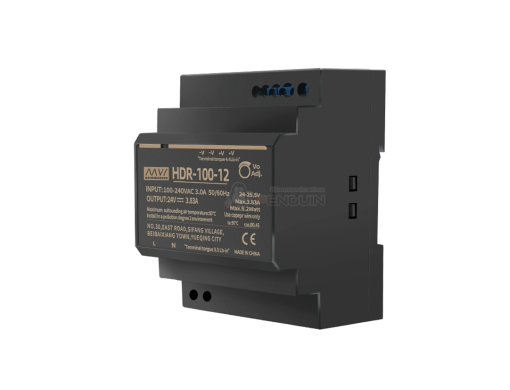 HDR-100-12 พาวเวอร์ซัพพลายแบบ Din Rail แรงดัน 12V กำลังไฟ 100 วัตต์ ประสิทธิภาพสูง