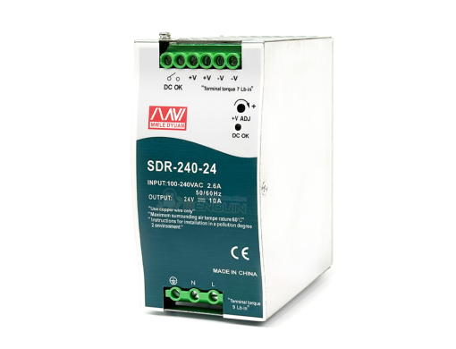 Rail Type Switching Power Supply 24V (10A) ยึดรางปีกนก 120W รุ่น SDR-240-24