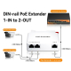 PoE Extender 1 เข้า 2 ออก 10/100Mbps แบบยึดราง DIN Rail รุ่น DG102B
