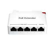PoE Extender เข้า 1 ออก 4 (ยึดรางปีกนก)