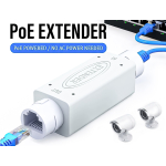 PoE Extender 1 Port 100Mbps กันน้ำ ขยายระยะ PoE เพิ่ม 100 เมตร