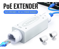 PoE Extender 1 Port 100Mbps กันน้ำ ขยายระยะ PoE เพิ่ม 100 เมตร