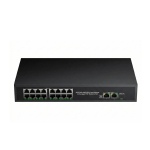 PoE Switch 16 Port 10/100 + 2 Gigabit Uplink + 1 SFP | 200W
