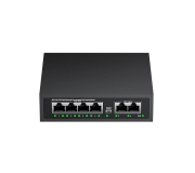 สวิตช์ PoE 100Mbps 4+2 พอร์ต | 4 PoE + 2 Uplink | 60W | 802.3af/at | HX-X0402PE