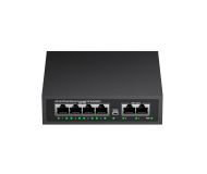 สวิตช์ PoE 100Mbps 4+2 พอร์ต | 4 PoE + 2 Uplink | 60W | 802.3af/at | HX-X0402PE