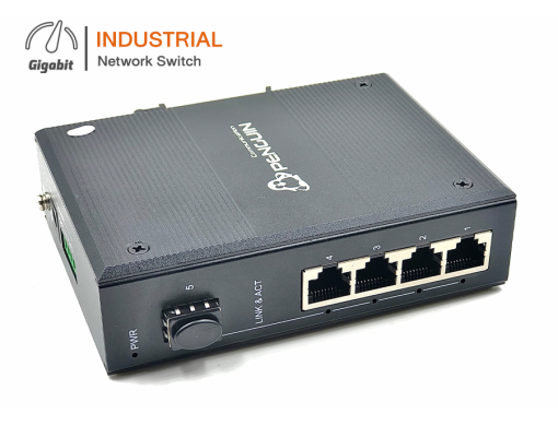 Industrial Switch 10/100/1000 จำนวน 4 port + 1 SFP (1.25G) Uplink