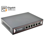 Full Gigabit PoE Switch 4 Port + 2 Uplink มีฟังก์ชั่น Isolation