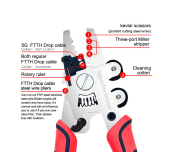 9-in-1 คีมปลอกสายไฟเบอร์ออปติก (Optical Fiber Stripper) ยี่ห้อ SIGNAL FIRE รุ่น ZSQ-09