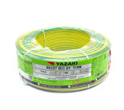 สายไฟ YAZAKI 60227 IEC 01 THW 1x2.5 ตร.มม. สีเขียว/เหลือง ยาว 100 เมตร