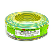 YAZAKI สายไฟ 60227 IEC 01 THW 1x4 (สีเขียวแถบเหลือง) ม้วน 100 เมตร