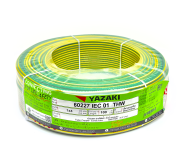 YAZAKI สายไฟ 60227 IEC 01 THW 1x4 (เขียวแถบเหลือง) ม้วน 100 เมตร