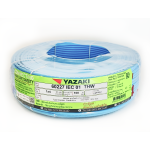 YAZAKI สายไฟ 60227 IEC 01 THW 1x4 (สีฟ้าอ่อน) ม้วน 100 เมตร