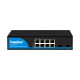 Full Gigabit PoE Switch 8 Port + 2 SFP (180W) ยี่ห้อ hasivo