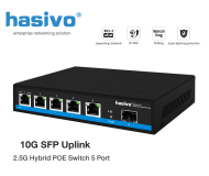 2.5G Hybrid POE Switch 5 Port + 10G SFP Uplink
