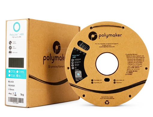 PolyLite™ ABS Black 1.75mm 1KG | Polymaker ABS Filament PolyLite ABS Black 1.75mm 1KG Polymaker 3D Printer Filament PE01001