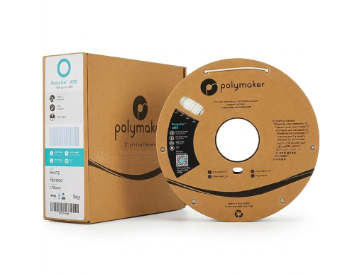 เส้นพลาสติก Polymaker PolyLite ABS White PE01002 สีขาว ขนาด 1.75 มม. น้ำหนัก 1 กก. สำหรับเครื่องพิมพ์ 3 มิติระบบ FDM