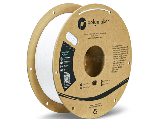 ม้วนเส้นพลาสติก Polymaker PolyLite PLA Pro สีขาวเย็น Cold White ขนาด 1.75mm น้ำหนัก 1kg