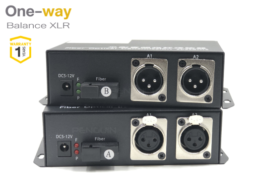 1-way (XLR) Balanced Audio Fiber Optic Extender 2 ช่อง