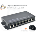 Gigabit WDM Media Converter 8 Port - 3KM