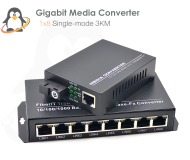 1x8 Gigabit WDM Media Converter (3KM)