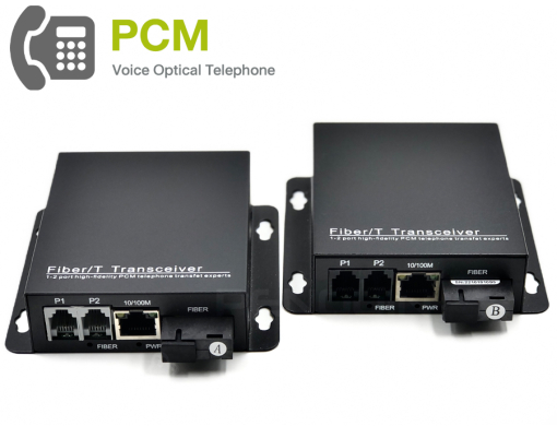กล่องแปลงสัญญาณโทรศัพท์ผ่านสายไฟเบอร์ออปติก 2 ช่อง Optical Telephone PCM