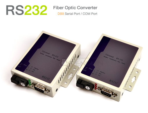 RS232 (DB9) to fiber optic converter