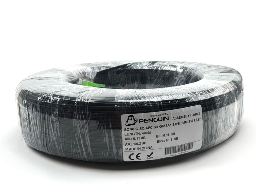 สายไฟเบอร์ออฟติก 1 คอร์ (core) เข้าหัว sc/apc มีสลิงแบบฝอย 0.4*7 ยาว 400 เมตร เหมาะสำหรับต่อสายเพื่อย้าย internet router หรือ ติดตั้งงานใหม่