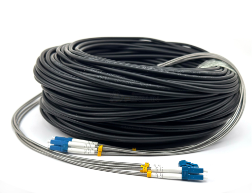 สายไฟเบอร์ออฟติก LC/UPC Single-mode แบบ 4 Core ขนาด 5.0 mm ยาว 100 เมตร
