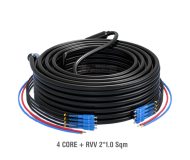 สายไฟเบอร์ออปติก Composit 4 Core (SC/UPC) กันกระรอก + สายไฟ (2*1.0 sqm) 100 เมตร