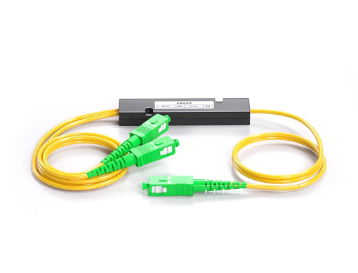 Fiber Optic PLC Splitter 1x2 SC/APC ABS Box Type for FTTH and Broadcasting